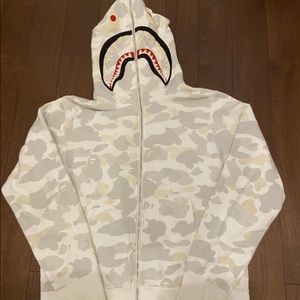 Bape white Camo Shark hoodie